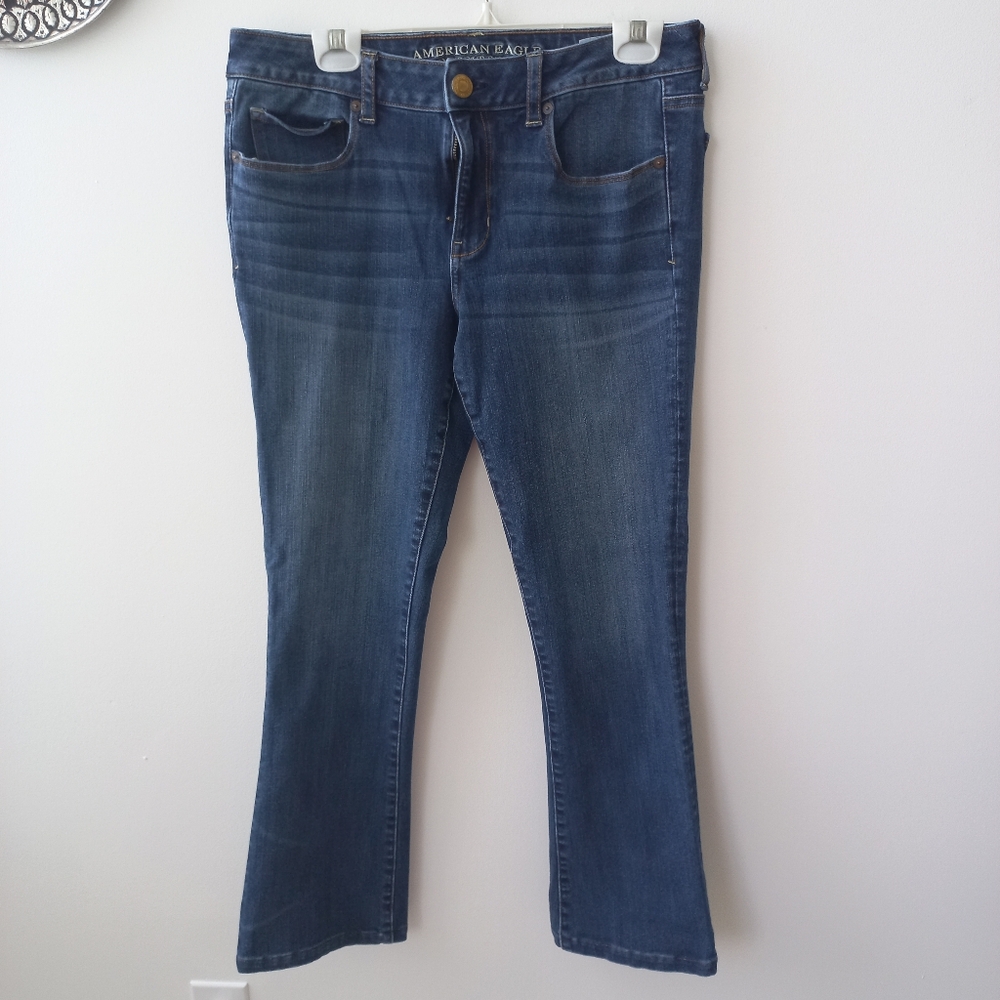 American Eagle Outfitters Women's Blue Boot Cut Jeans Size 12 US